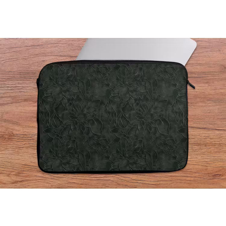 Bloemen - Lijnen - Groen laptophoes neopreen klein 279 -tafel