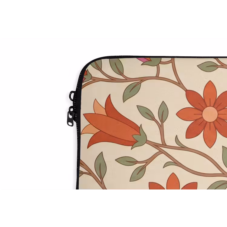 Bloemen - Mandala - Decoratief - Rood laptophoes neopreen klein -detail