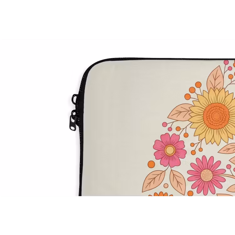 Bloemen - Mandala - Patroon - Kleurrijk laptophoes neopreen klein -detail