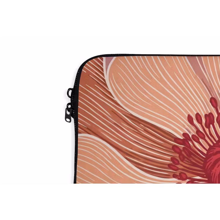 Laptophoes Bloemen - Modern - Abstract - Bloemen - Modern - Abstract laptophoes neopreen klein