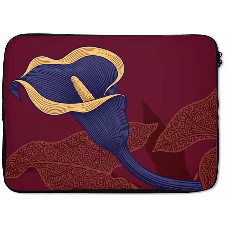 Laptophoes Bloemen - Modern - Paars - Bloemen - Modern - Paars laptophoes neopreen klein