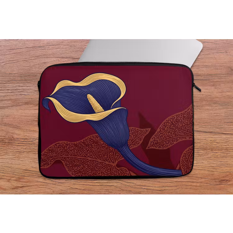 Laptophoes Bloemen - Modern - Paars - Bloemen - Modern - Paars laptophoes neopreen klein