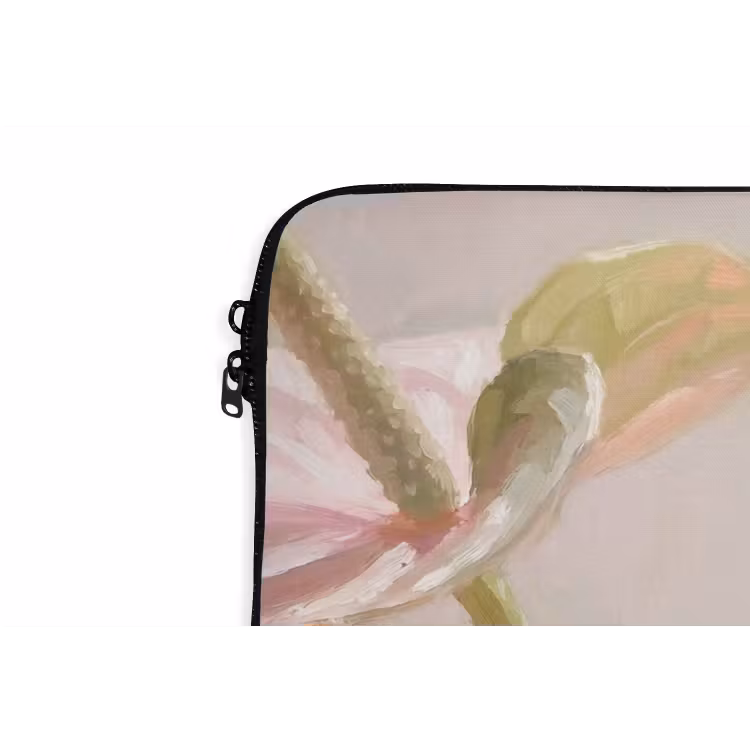Bloemen - Pastel - Abstract - Natuur - Groen laptophoes neopreen klein -detail