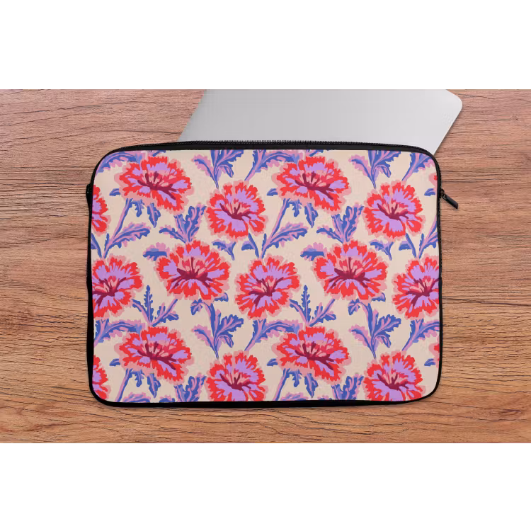 Bloemen - Patroon - Meerkleurig laptophoes neopreen klein 279 -tafel