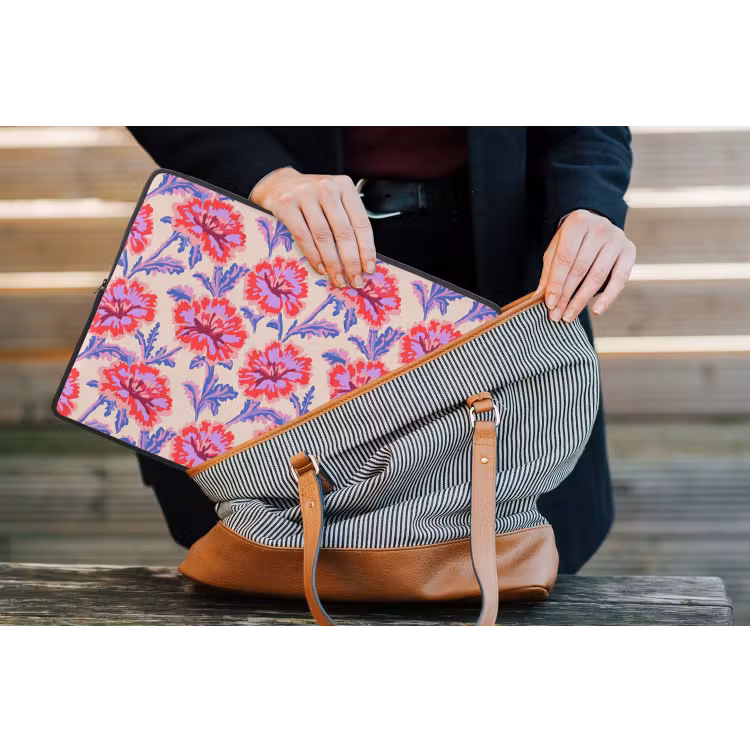 Bloemen - Patroon - Meerkleurig laptophoes neopreen klein 279 -tas