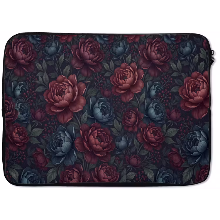 Bloemen - Patroon - Natuur - Klassiek - Donker laptophoes neopreen klein -zkaufland3dotto