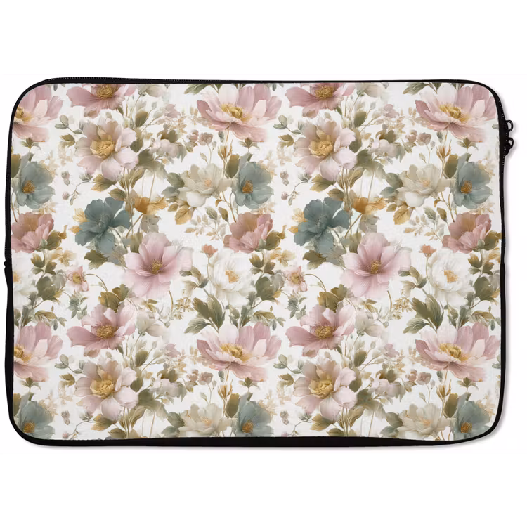Bloemen - Patroon - Pastel laptophoes neopreen klein 279 -zkaufland3dotto