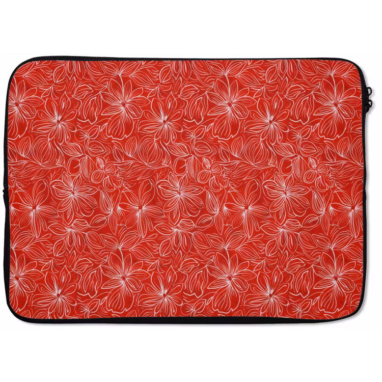 Bloemen - Patroon - Rood laptophoes neopreen klein 279 -zkaufland3dotto