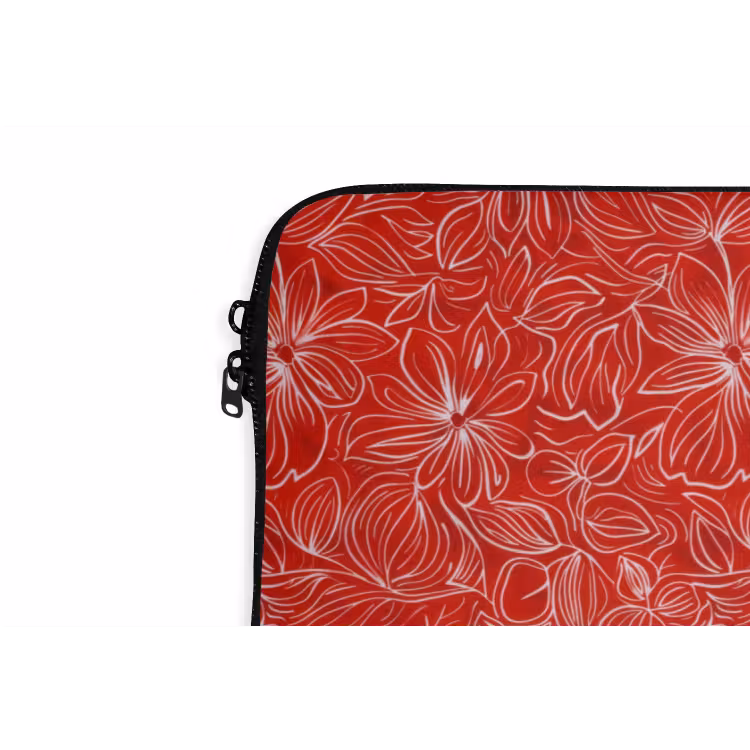 Bloemen - Patroon - Rood laptophoes neopreen klein 279 -detail