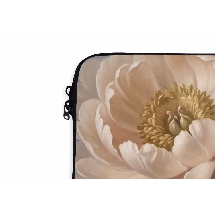 Bloemen - Roze - Beige - Modern - Natuur laptophoes neopreen klein -detail