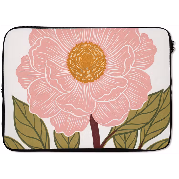 Laptophoes Bloemen - Roze - Illustratie - Bloemen - Roze - Illustratie laptophoes neopreen klein