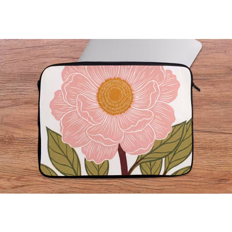 Laptophoes Bloemen - Roze - Illustratie - Bloemen - Roze - Illustratie laptophoes neopreen klein