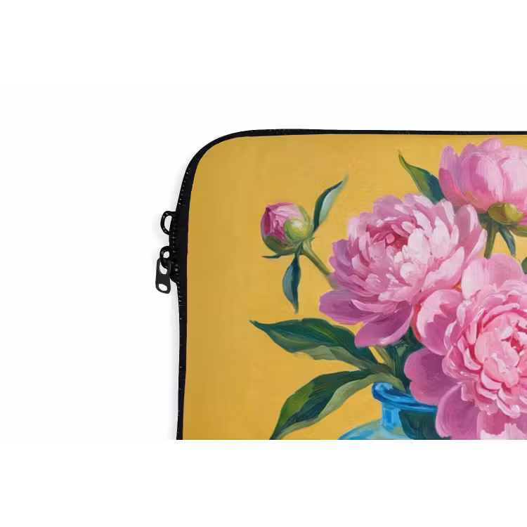 Laptophoes Bloemen - Roze - Modern - Bloemen - Roze - Modern laptophoes neopreen klein