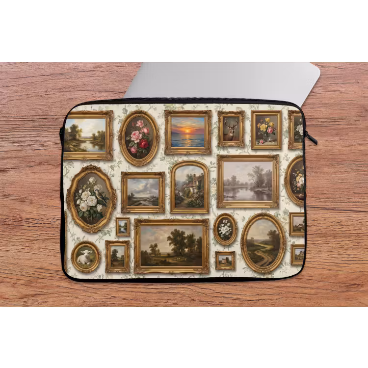 Bloemen - Roze - Stilleven - Klassiek laptophoes neopreen klein -tafel