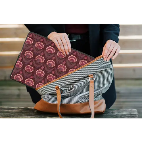 Bloemen - Waaier - Paars laptophoes neopreen klein 279 -tas