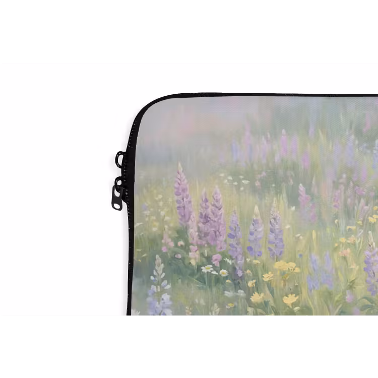 Bloemenveld - Heuvels - Kleurrijk laptophoes neopreen klein -detail