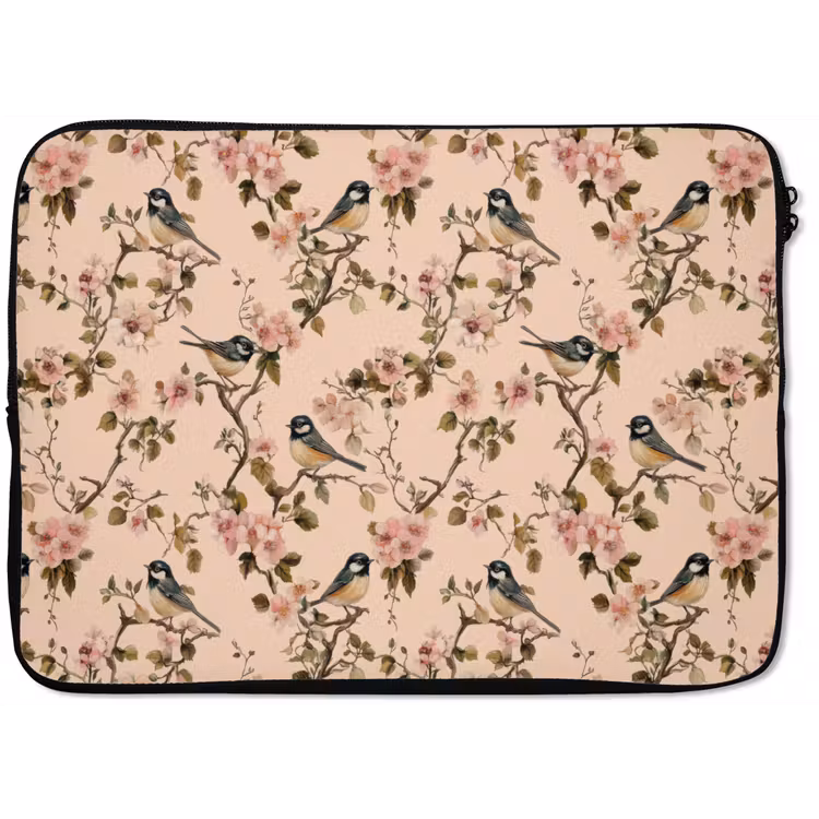 Bloesem - Koolmees - Roze laptophoes neopreen klein 279 -zkaufland3dotto