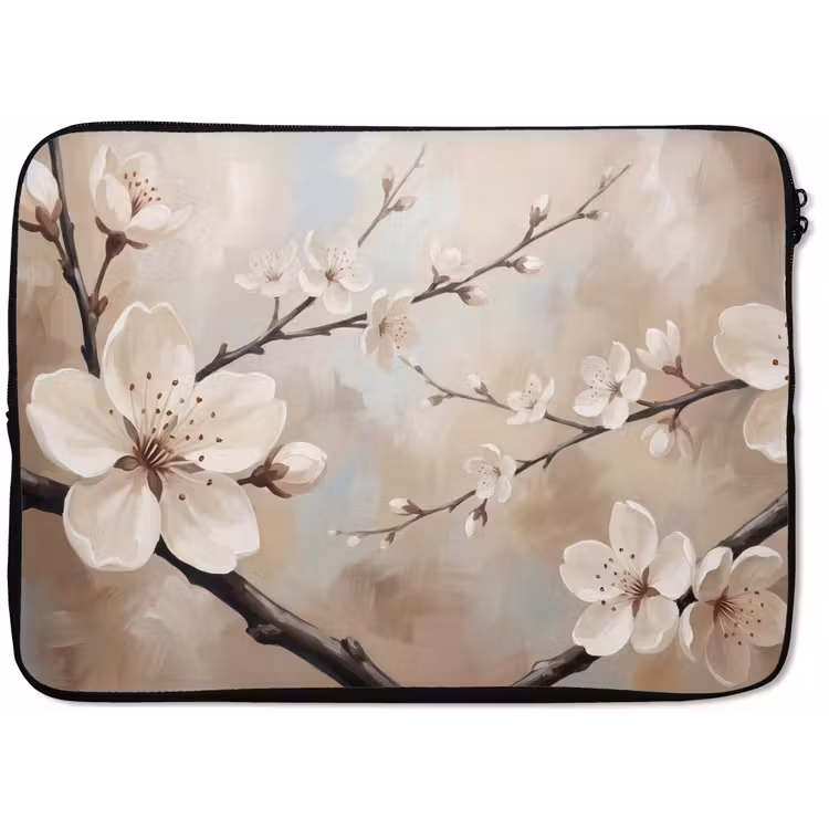 Bloesem - Takken - Schilderij - Beige - Serene laptophoes neopreen klein -zkaufland3dotto