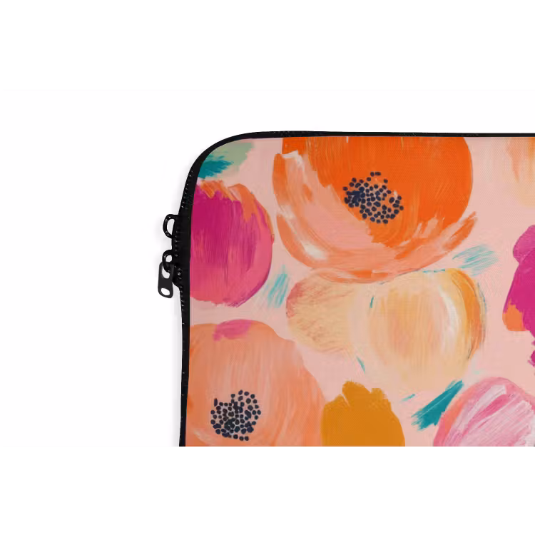 Bloesems - Vrolijk - Kleurrijk laptophoes neopreen klein 279 -detail