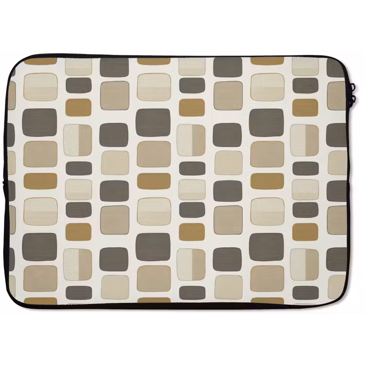 Blokken - Vintage - Grijs laptophoes neopreen klein 279 -zkaufland3dotto