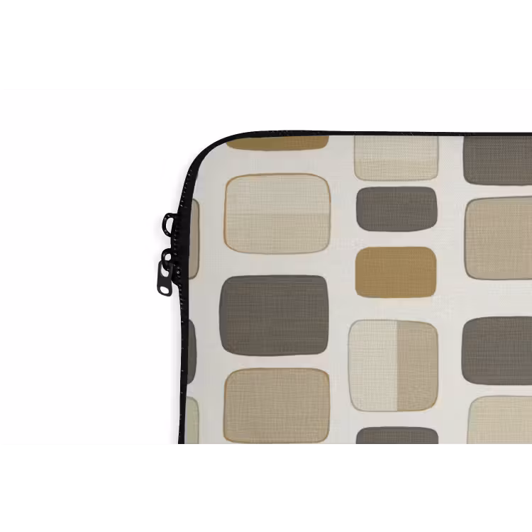 Blokken - Vintage - Grijs laptophoes neopreen klein 279 -detail