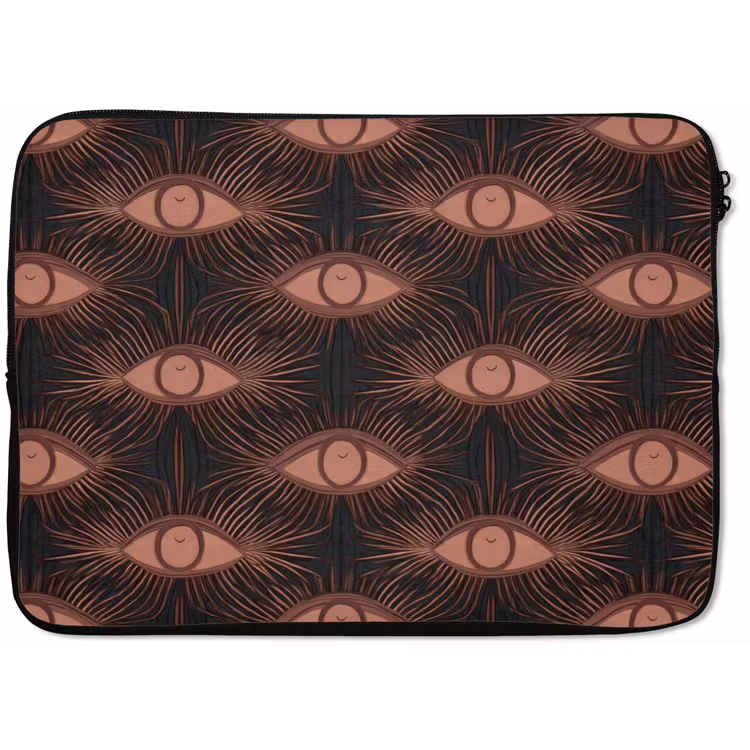 Boheems - Oog - Bruin laptophoes neopreen klein 279 -zkaufland3dotto