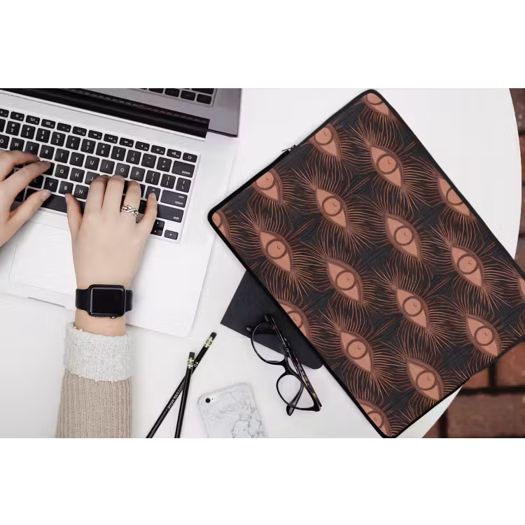 Boheems - Oog - Bruin laptophoes neopreen klein 279 -bureau