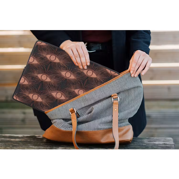 Boheems - Oog - Bruin laptophoes neopreen klein 279 -tas