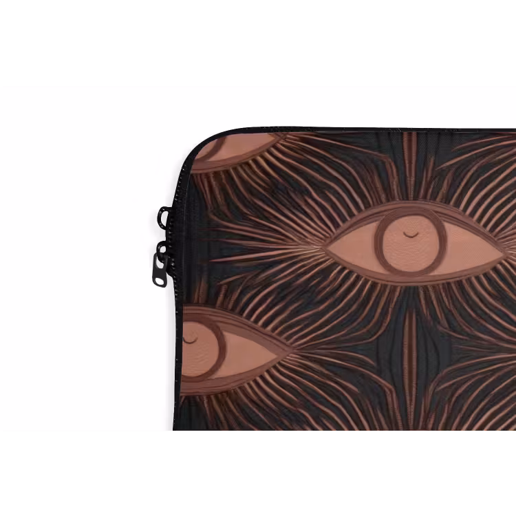 Boheems - Oog - Bruin laptophoes neopreen klein 279 -detail