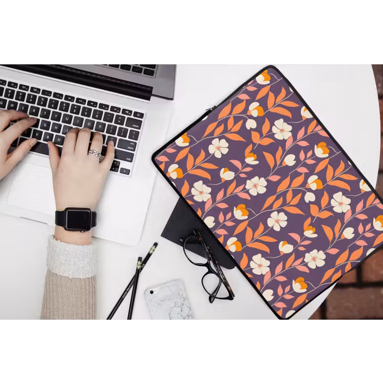 Boho - Vintage - Paars laptophoes neopreen klein 279 -bureau