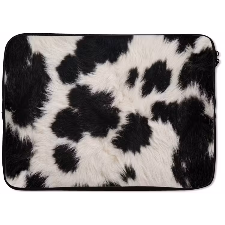 Bont - Textuur - Zwart - Wit laptophoes neopreen klein -zkaufland3dotto