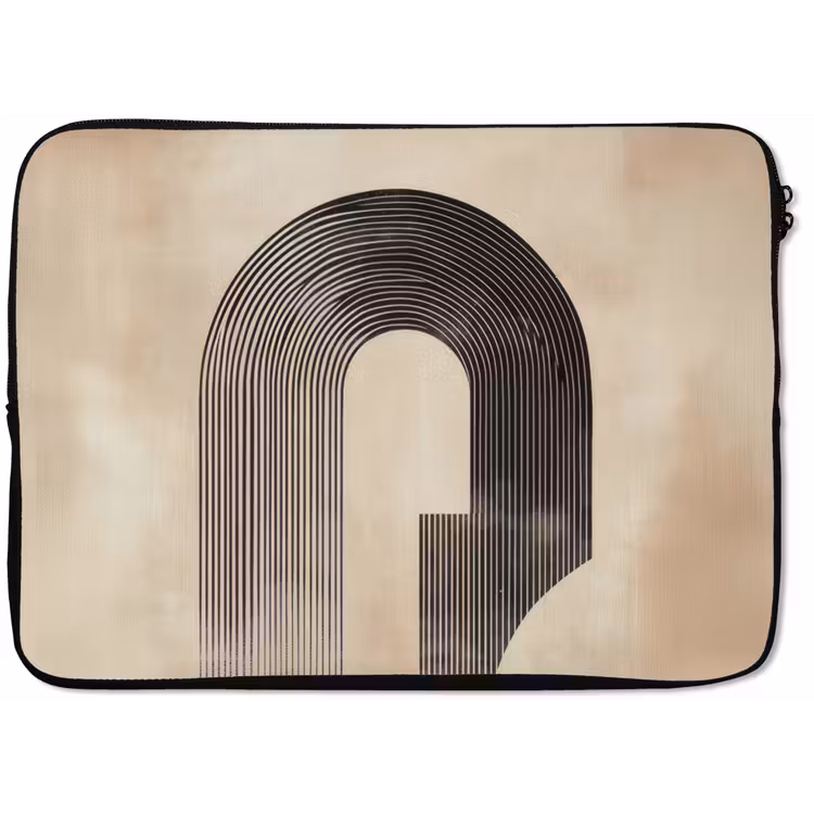 Boog - Strepen - Minimalistisch - Zwart laptophoes neopreen klein -zkaufland3dotto