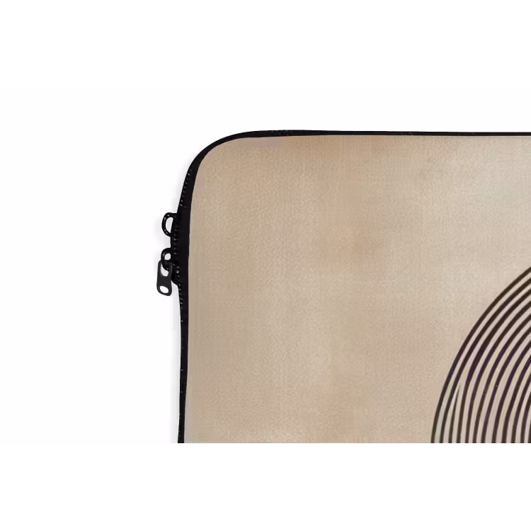 Boog - Strepen - Minimalistisch - Zwart laptophoes neopreen klein -detail