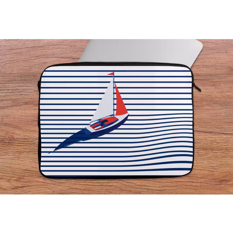 Boot - Water - Abstract - Blauw laptophoes neopreen klein -tafel
