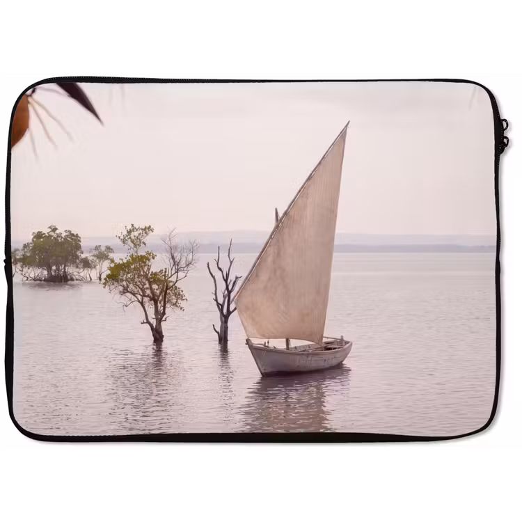 Boot - Zeil - Water - Tropisch - Natuur laptophoes neopreen klein -zkaufland3dotto
