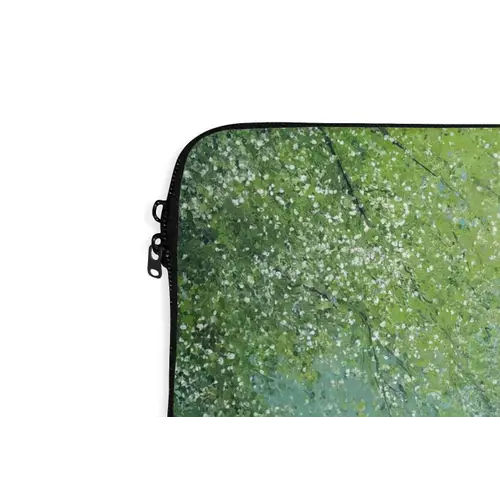 Bootje - Water - Bladeren - Bloesems laptophoes neopreen klein -detail