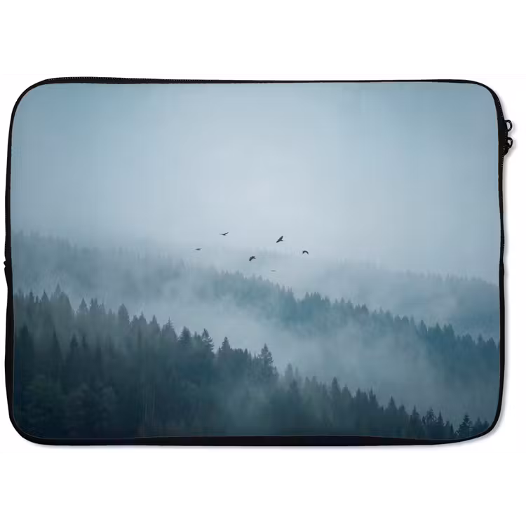 Bos - Mist - Vogels - Natuur - Groen laptophoes neopreen klein -zkaufland3dotto