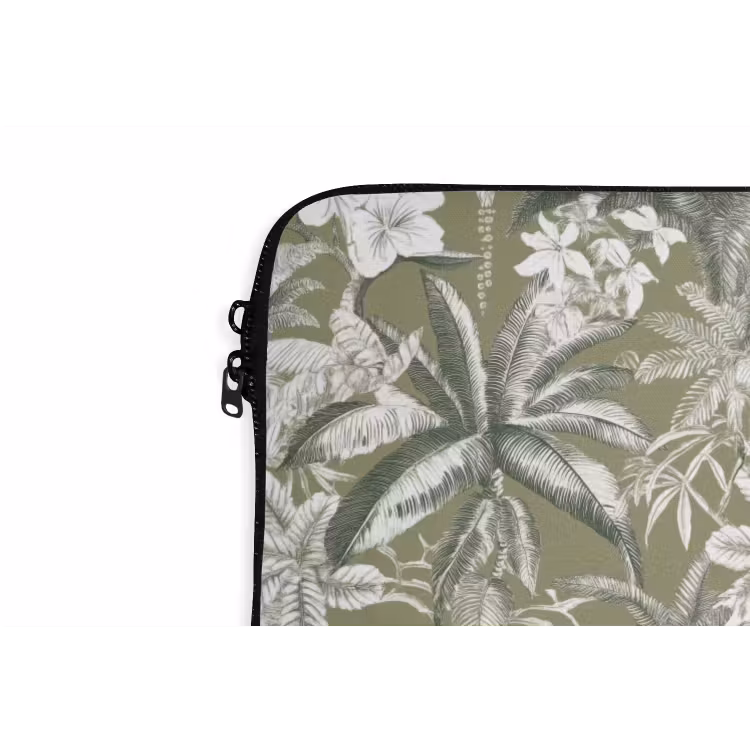 Botanisch - Bloemen - Groen laptophoes neopreen klein 279 -detail