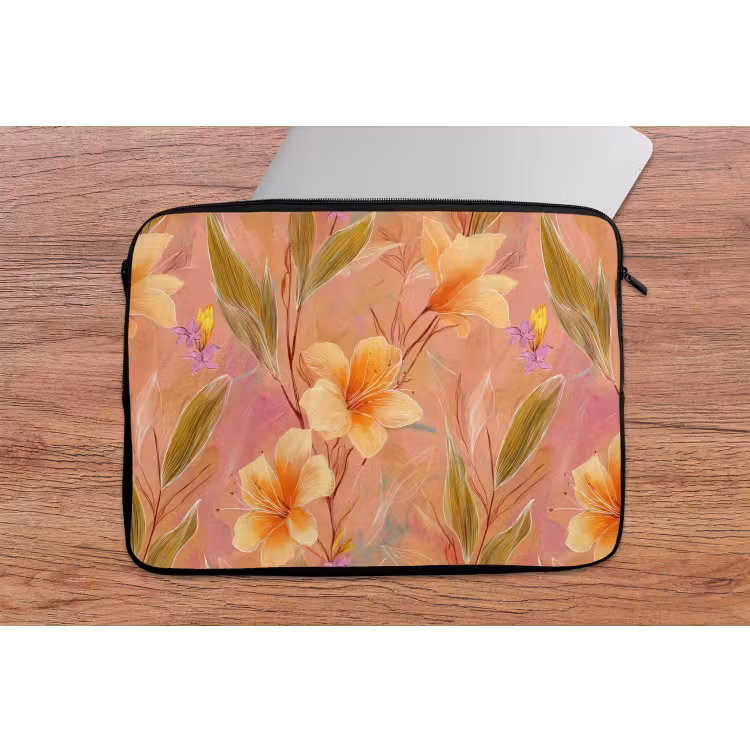 Botanisch - Bloemen - Kleurrijk laptophoes neopreen klein 279 -tafel