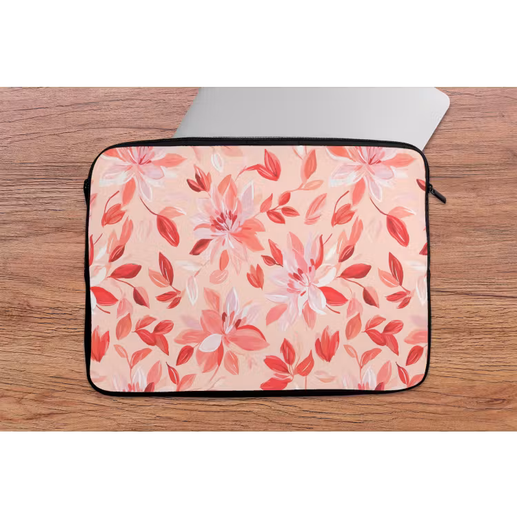 Botanisch - Bloemen - Rood laptophoes neopreen klein 279 -tafel