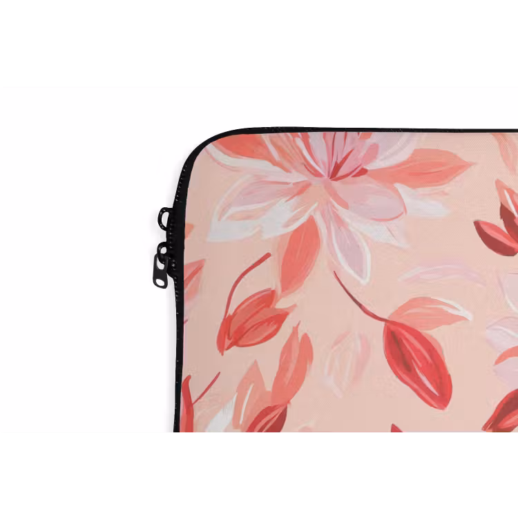 Botanisch - Bloemen - Rood laptophoes neopreen klein 279 -detail