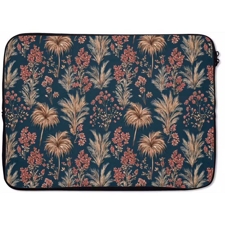 Botanisch - Patroon - Blauw laptophoes neopreen klein 279 -zkaufland3dotto