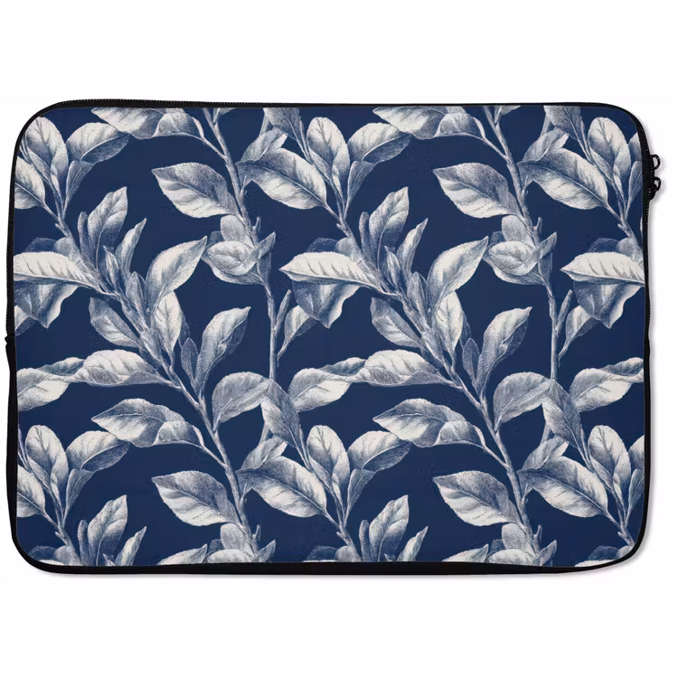 Botanisch - Patroon - Blauw laptophoes neopreen klein 279 -zkaufland3dotto