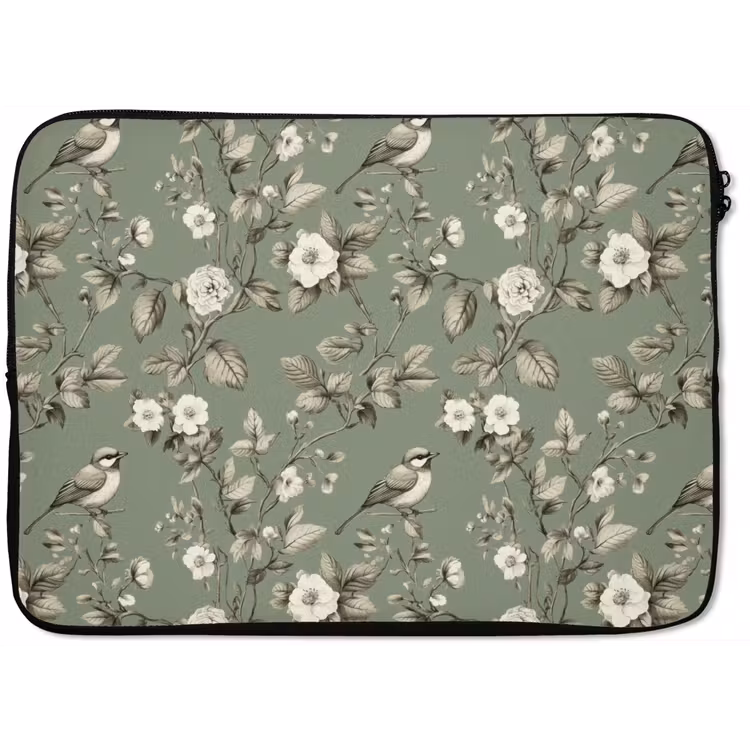 Botanisch - Vogels - Groen laptophoes neopreen klein 279 -zkaufland3dotto