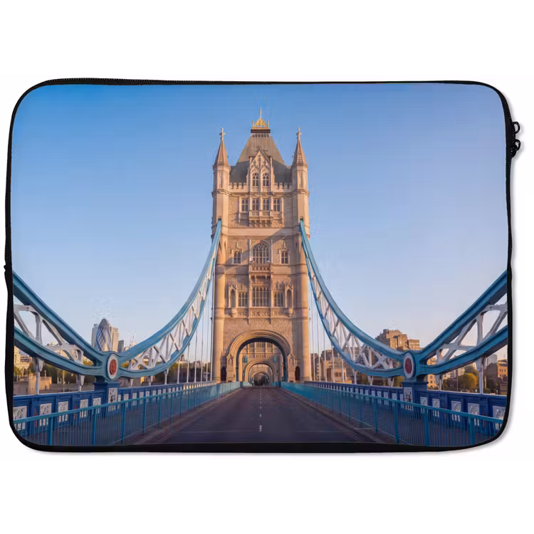 Brug - Toren - Architectuur - Klassiek - Blauw laptophoes neopreen klein -zkaufland3dotto