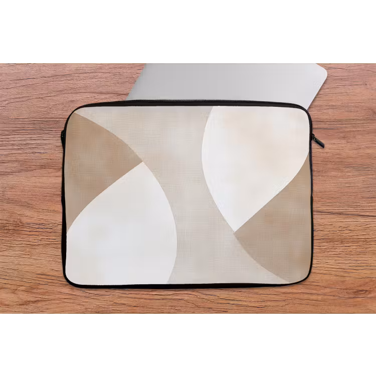 Bruin - Japandi - Abstract laptophoes neopreen klein -tafel