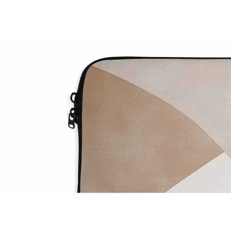 Bruin - Japandi - Abstract laptophoes neopreen klein -detail