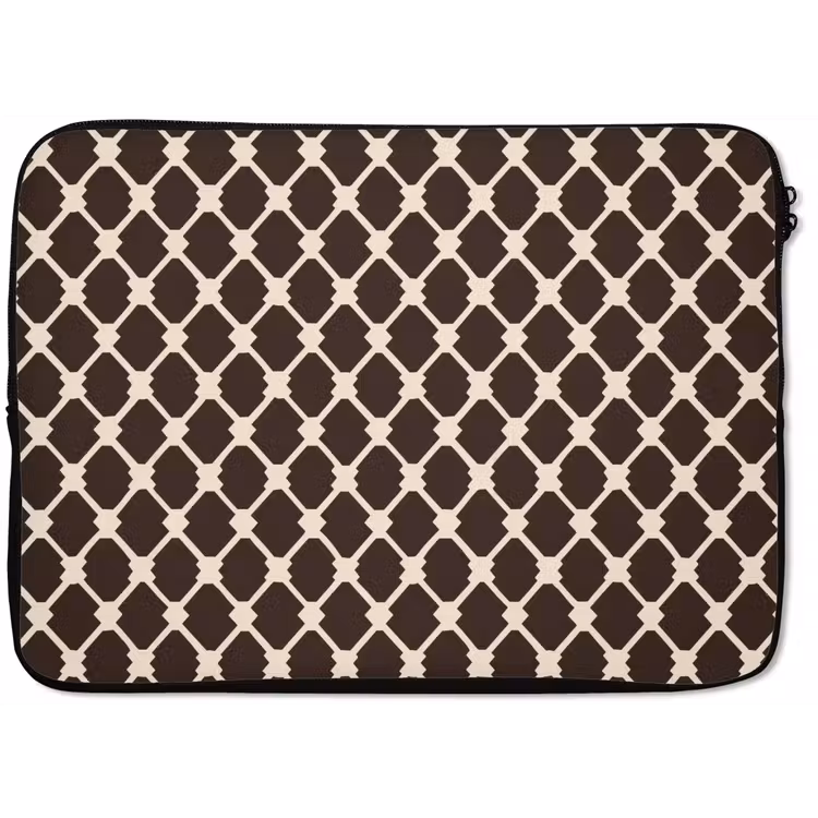 Bruin - Ruitpatroon - Geometrisch laptophoes neopreen klein 279 -zkaufland3dotto
