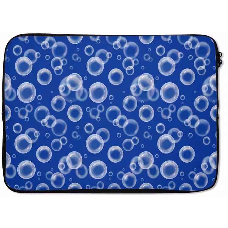 Bubbels - Patroon - Blauw laptophoes neopreen klein -zkaufland3dotto