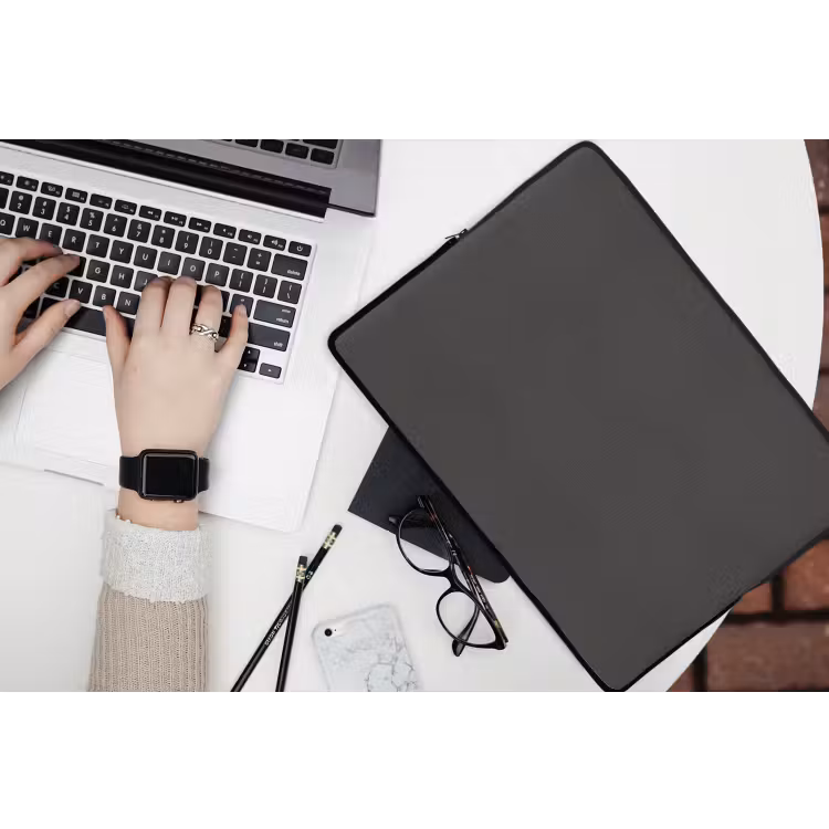 Charcoal - Grijs- Grey laptophoes neopreen klein 279 -bureau